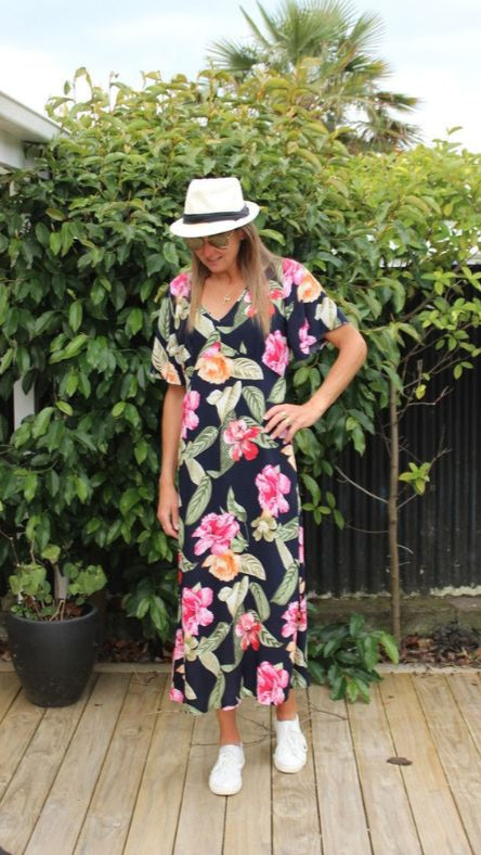 Empire Dress - hibiscus