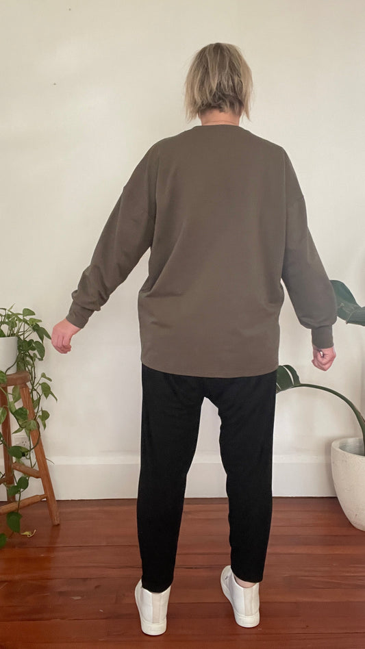 Patch pocket Sweat Khaki