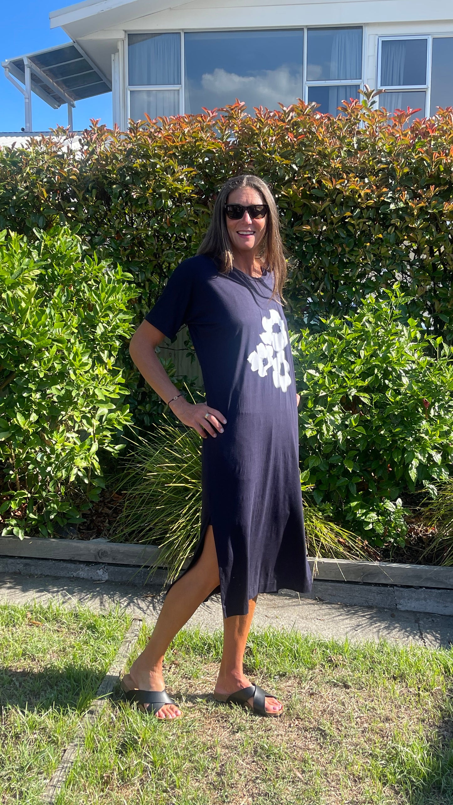 Bouquet dress - navy/white