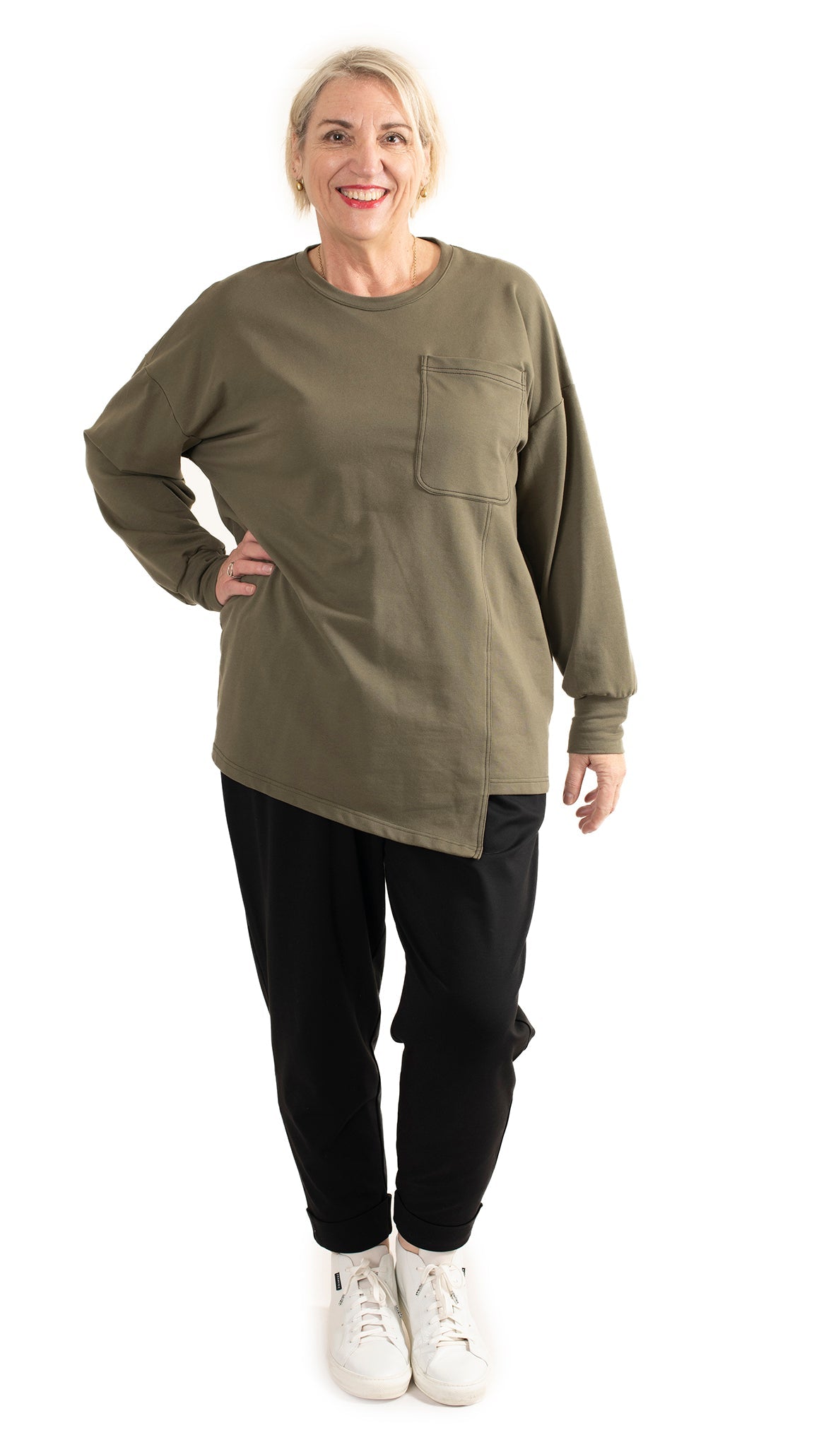 Patch pocket Sweat - Khaki