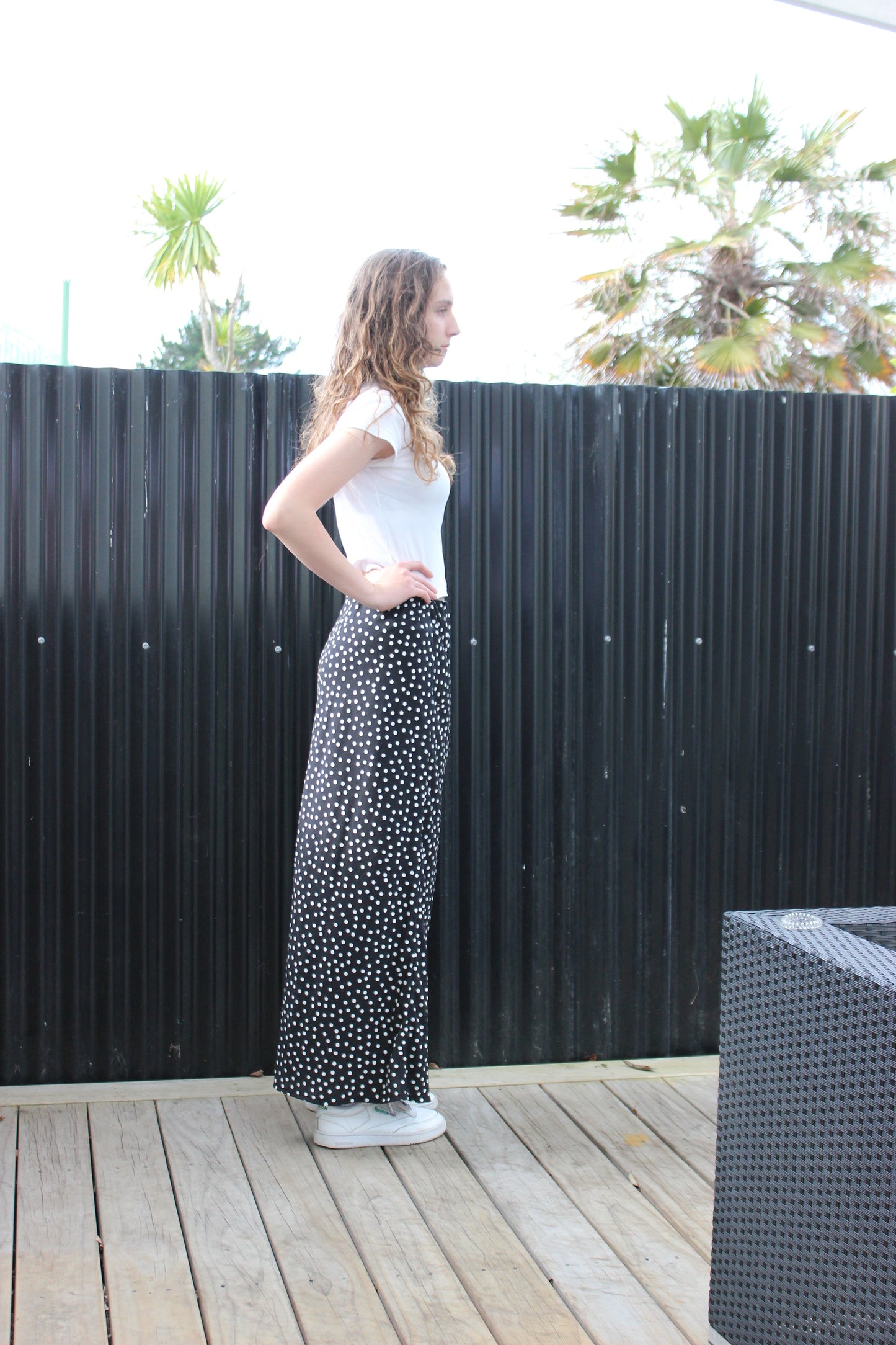 Bias cut skirt - spots