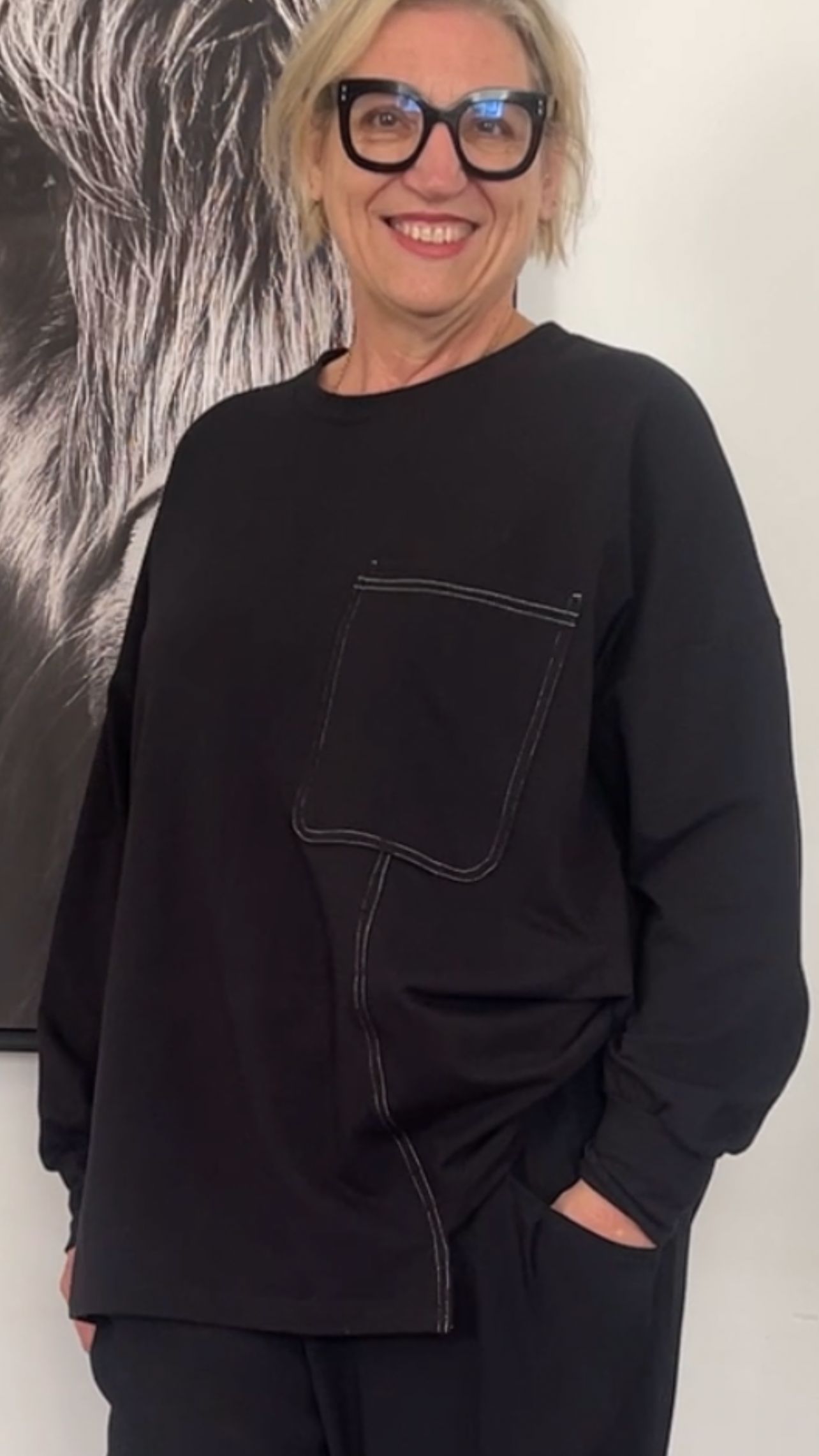 Patch pocket Sweat - Black