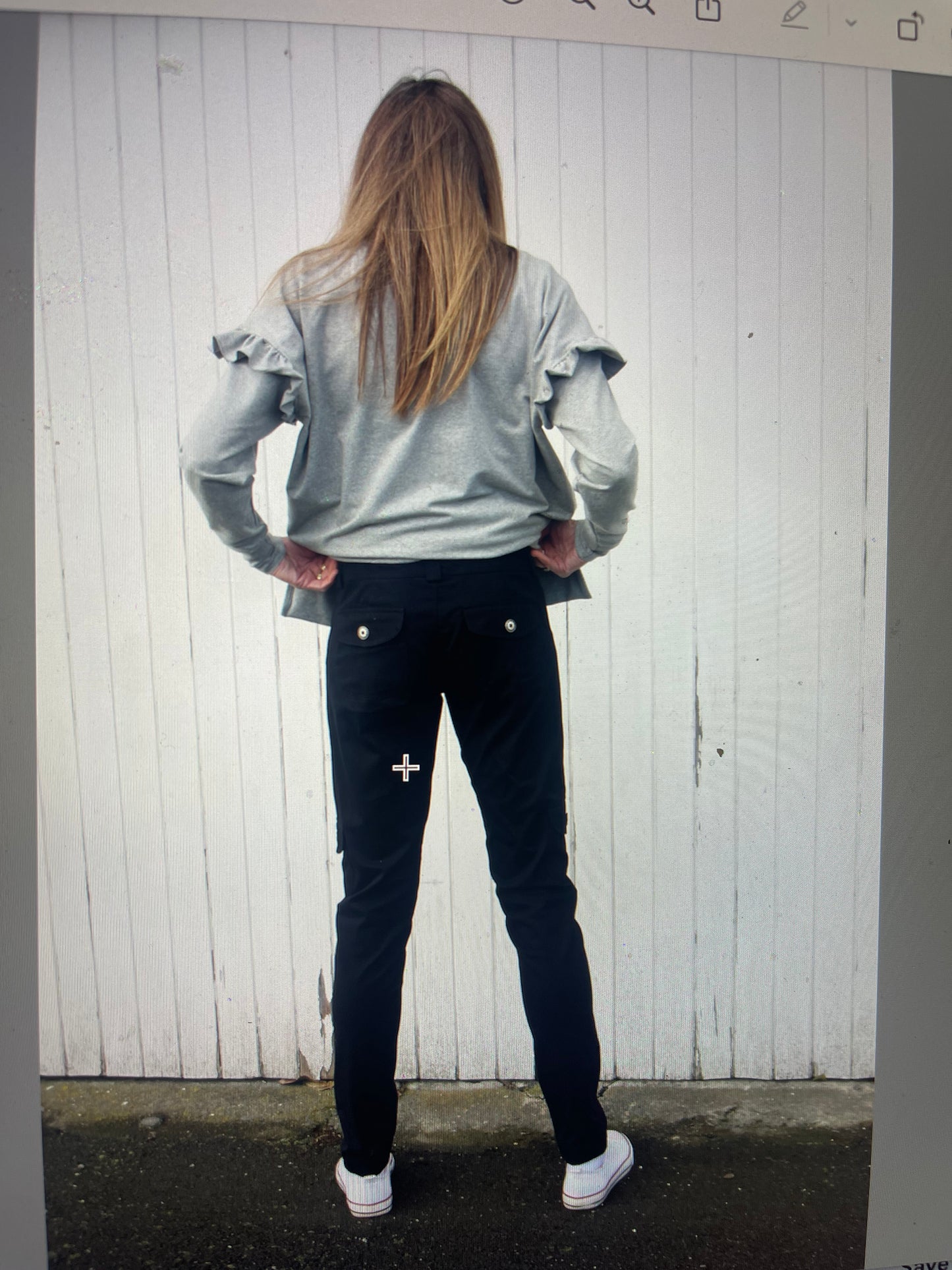 Cotton Slim leg cargo pant - Black