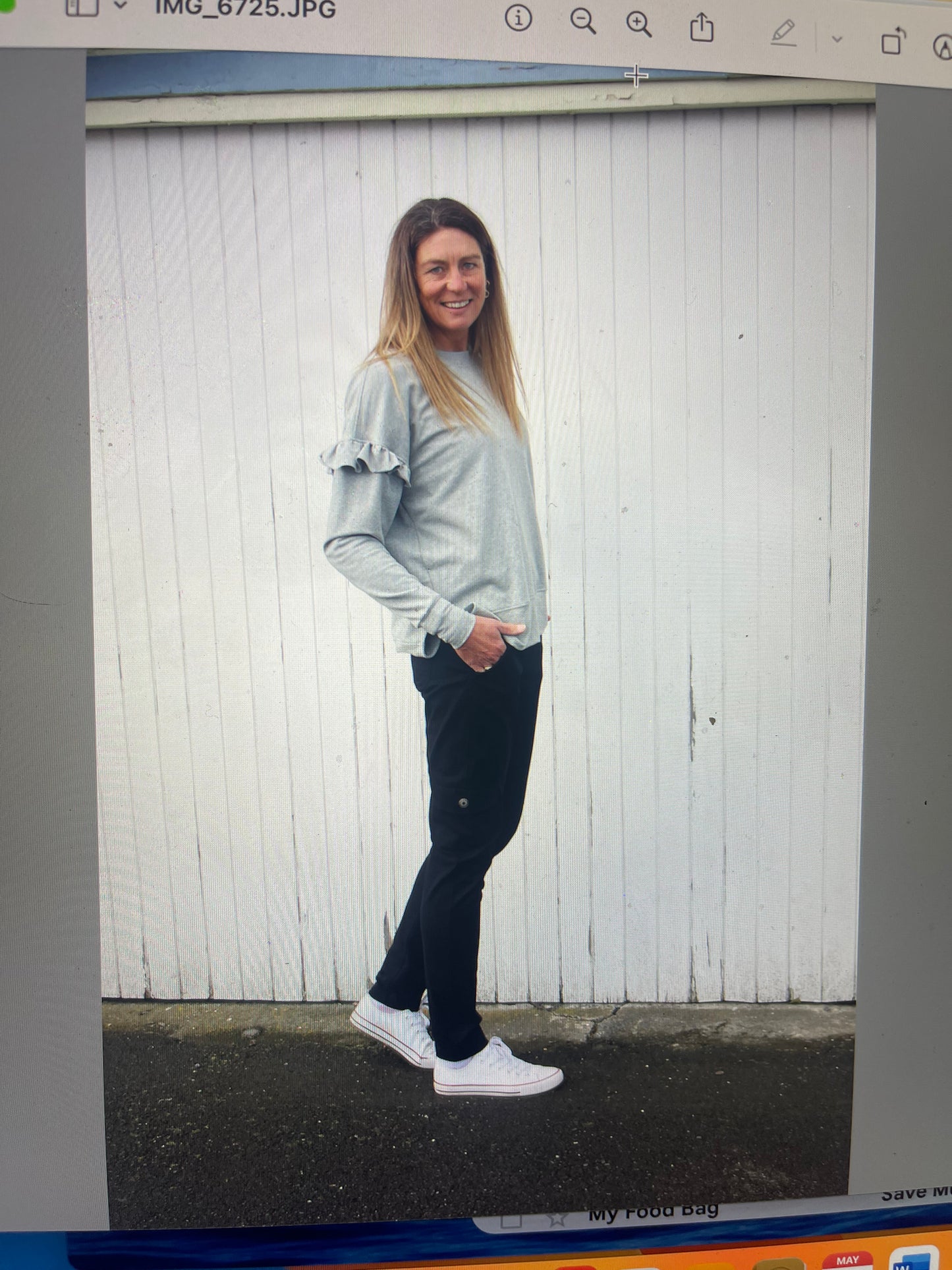 Cotton Slim leg cargo pant - Black