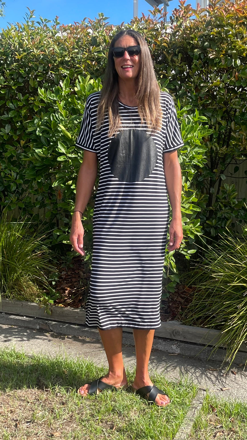 Circular dress - stripe/black