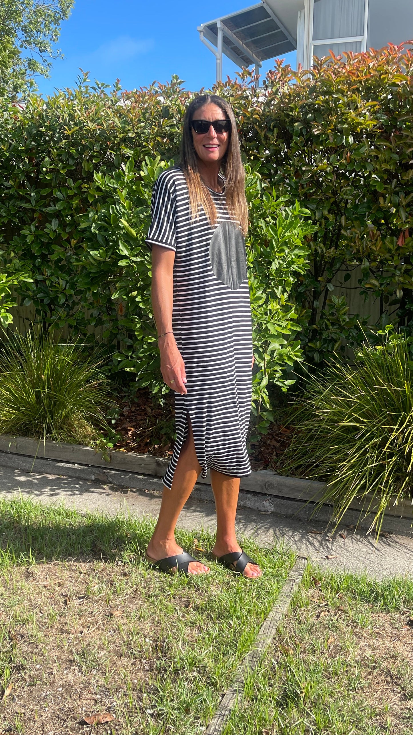 Circular dress - stripe/black