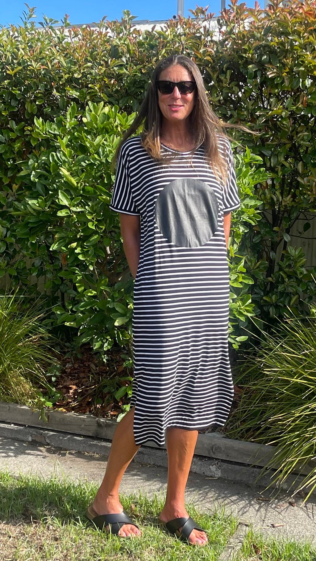 Circular dress - stripe/black