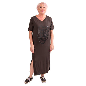 Squiggle dress - green/black
