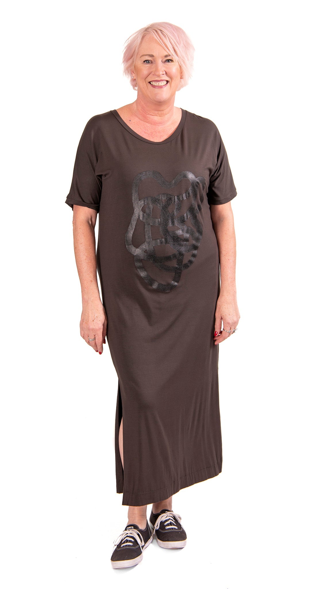 Squiggle dress - green/black