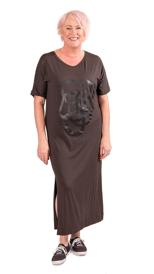 Squiggle dress - green/black