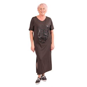 Squiggle dress - green/black