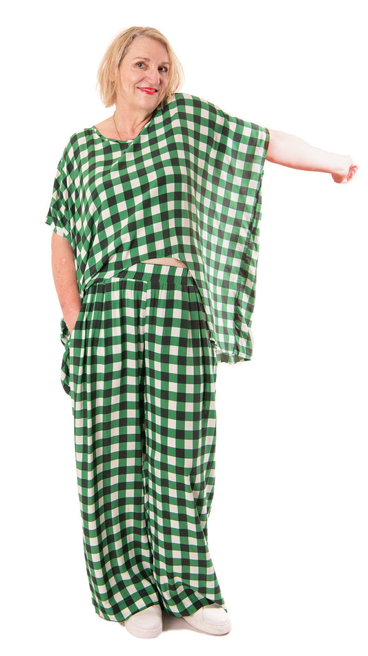 Curve top Green Gingham