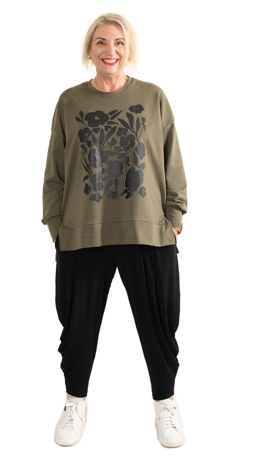 Storm Sweat Khaki- Floral