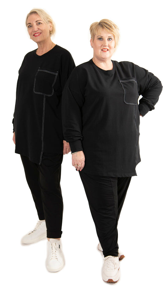 Patch pocket Sweat - Black