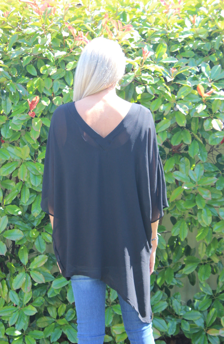 Reversible Drape top - Black