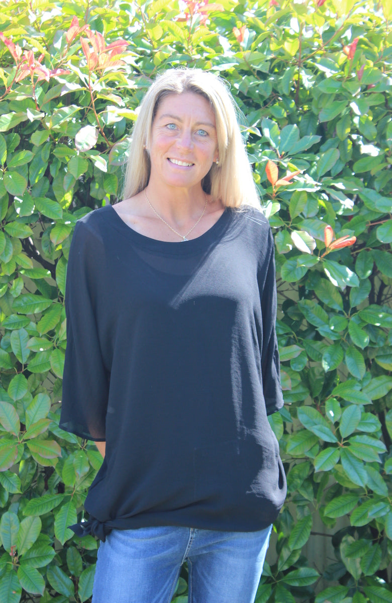 Reversible Drape top - Black