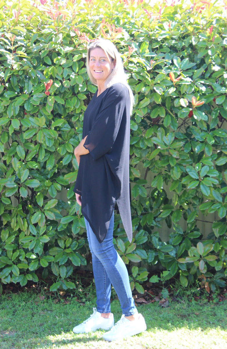Reversible Drape top - Black