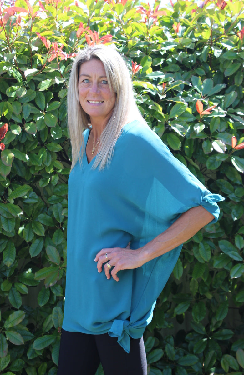 Reversible Drape top - Turquoise