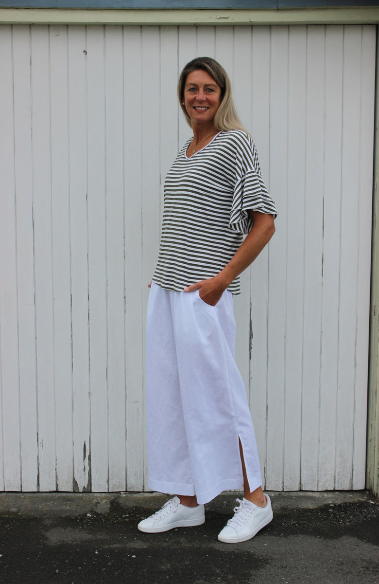 Frill me - khaki Stripe