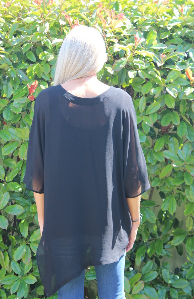 Reversible Drape top - Black