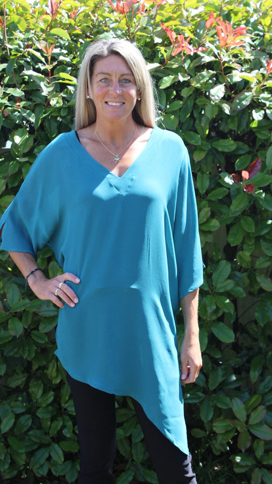 Reversible Drape top - Turquoise