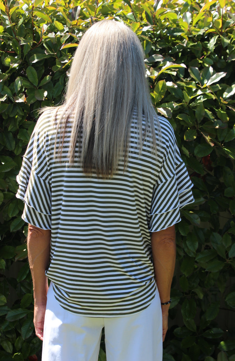 Frill me - khaki Stripe