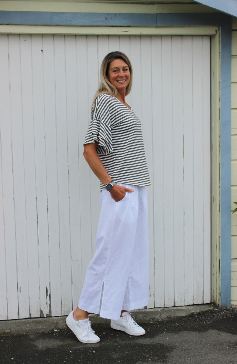 Frill me - khaki Stripe