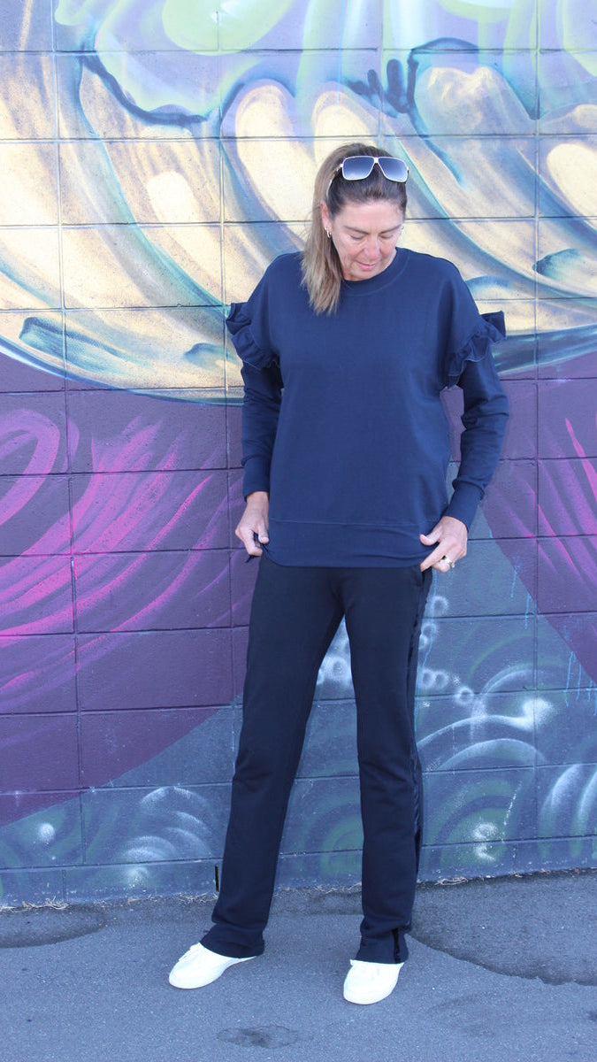 Frill sweat navy