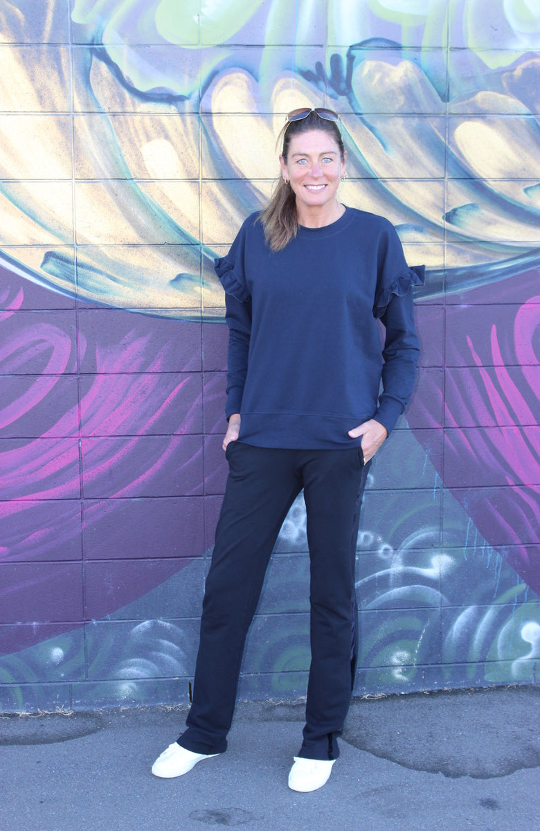 Frill sweat navy