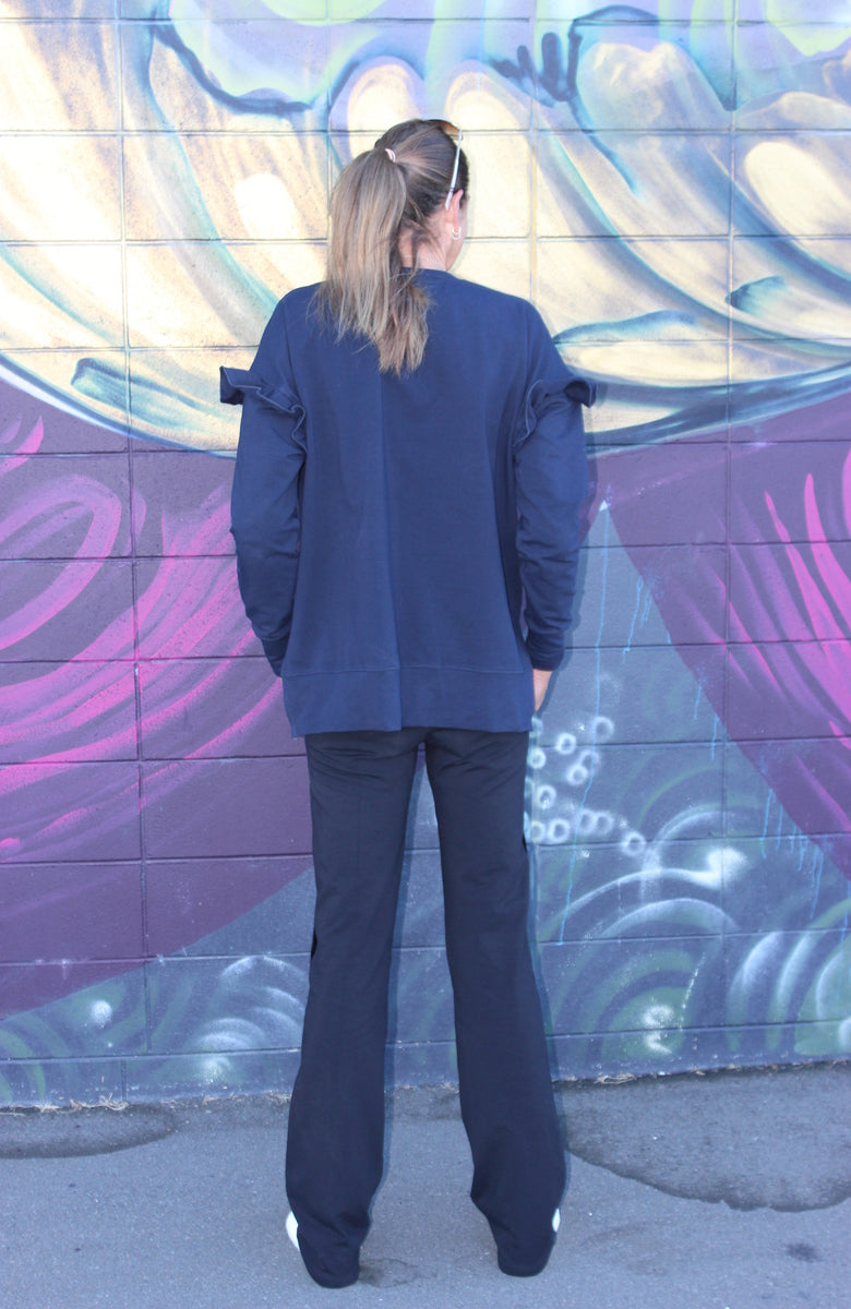 Frill sweat navy
