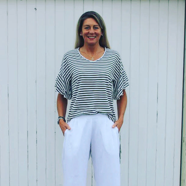 Frill me - khaki Stripe