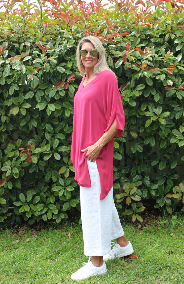 Linen Wide leg 7/8 pant - White