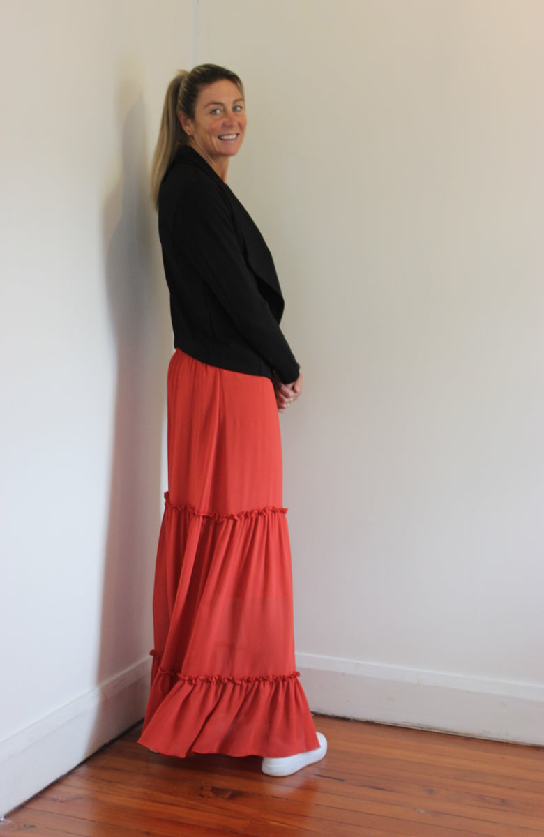 Mia Maxi Skirt - Terracotta
